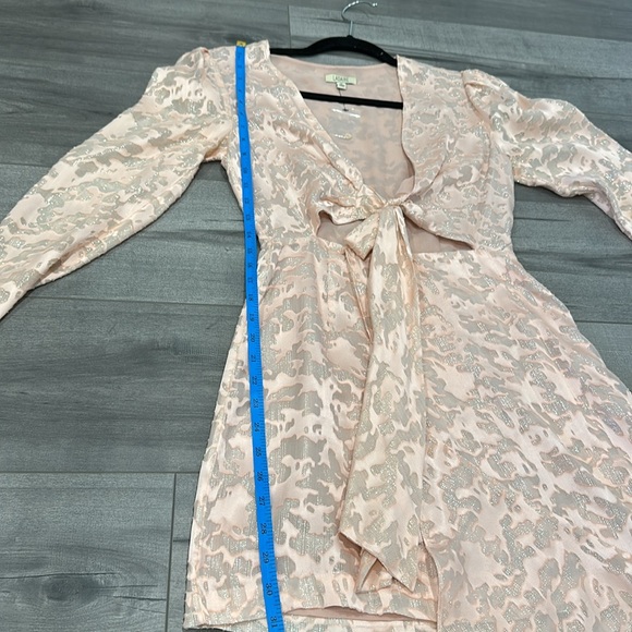 LADAIRE Cecile Tie Front Mini Dress in Cloud Pink - Picture 5 of 8